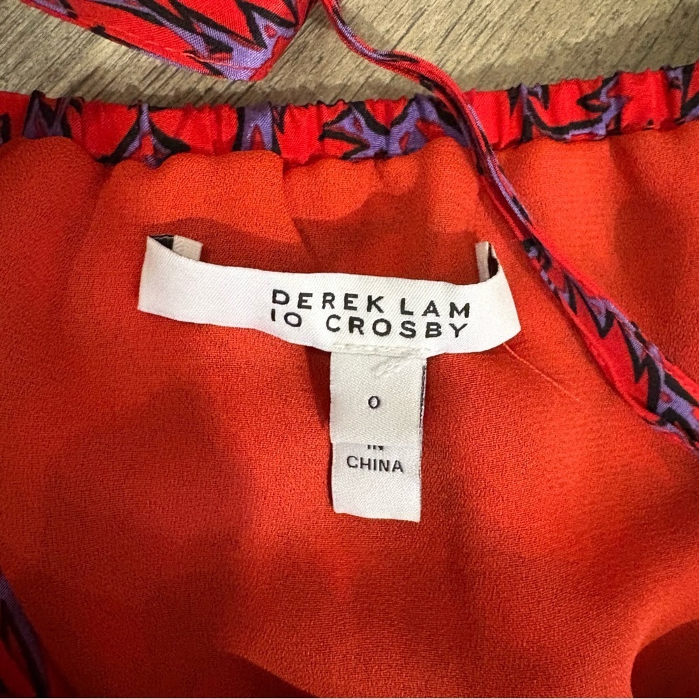 Derek Lam 10 Crosby Off Shoulder Tiered Silk Blend Maxi Dress Red Ruffles Sz 0 - Picture 4 of 16